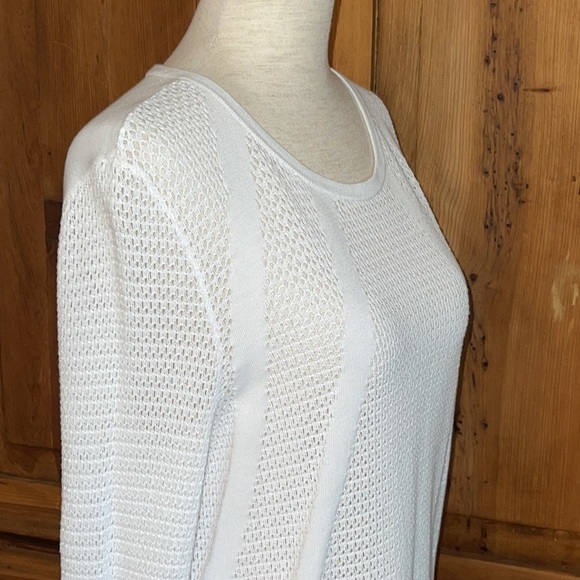 LOU & GREY White long Sleeve open knit 💯 Cotton Sweater Sz. MD - Picture 13 of 16